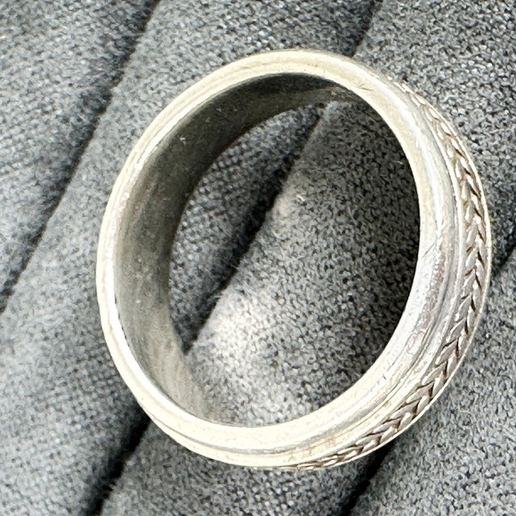 Men's Sterling Silver 925 PSCL Peter Stone Spinner Ring Braided Celtic Size 10 - Picture 4 of 5